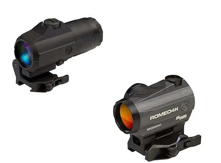 ROMEO4H RED DOT SIGHT, BALLISTIC CIRCLE DOT, QR MOUNT, JULIET4 4X MAGNIFIER, BLACK
