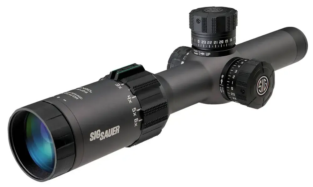 Sig Sauer Electro-Optics SOT61012 Tango6 1-6x 24mm Obj 92-17 ft @ 100 yds FOV 30mm Tube Gray Finish Illuminated Horseshoe Dot 300 Blk