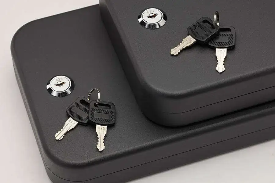 SnapSafe Lock Box 2 Pack Keyed Pistol Safe Key 9.5" x 6.5" x 1.75" 16 Gauge Steel Black