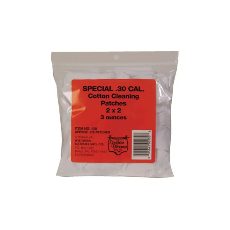 Southern Bloomer 130 Cleaning Patches 30 Cal Cotton 175 Per Bag