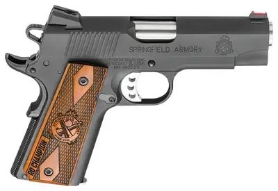 Springfield Armory PI9136L 1911 Range Officer Champion 45 ACP 4" 7+1 Black Hardcoat Anodized Crossed Cannon Cocobolo Grip