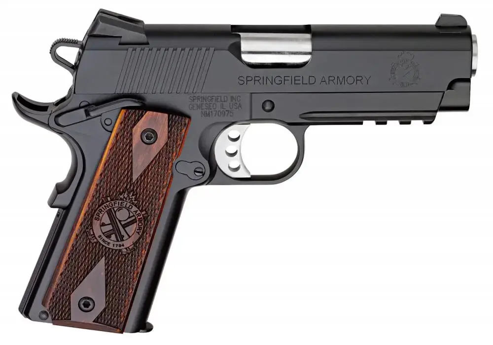 Springfield Armory PX9115L18 1911 Champion Operator Lightweight 45 ACP Single 4" 7+1 Cocobolo Grip Black Armory Kote Carbon Steel Slide