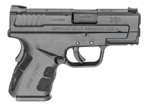 Springfield Armory XDG9845BHC XD Mod.2 Sub-Compact 45 ACP Double 3.30" 9+1/13+1 Black Polymer Grip/Frame Black Melonite Slide