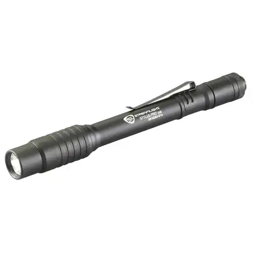 Streamlight 66133 Stylus Pro USB 350/90 Lumens LED Aluminum Black Anodized Lithium Ion Rechargeable
