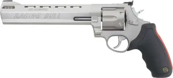 Taurus 2444089 444 Raging Bull 44 Rem Mag 6 Round 8.38" Stainless Stainless Steel Black Rubber Grip