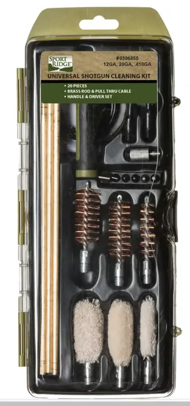 TAC SHIELD SPORTRIDGE UNIVERSAL SHOTGUN KIT 20PC. WITH BRASS RODS HARD CASE