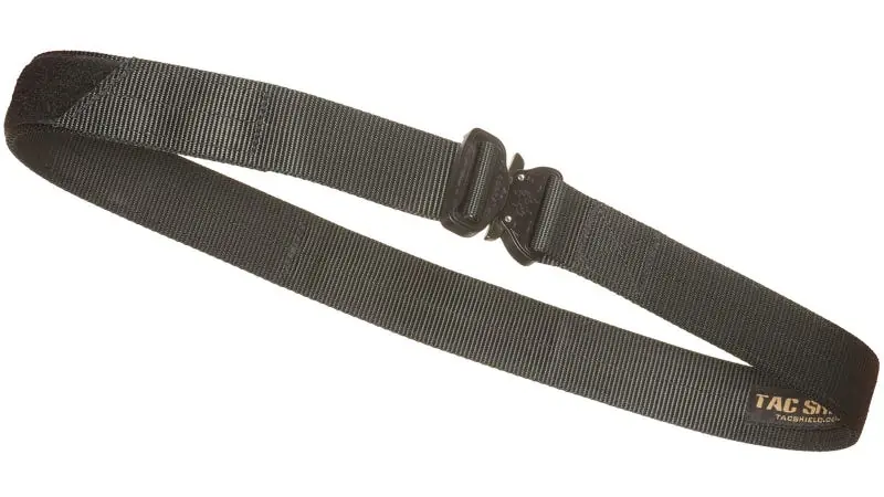 TACSHIELD (MILITARY PROD) T303-MDBK Tactical Gun Belt with Cobra Buckle 34"-38" Webbing Black Medium 1.75" Wide