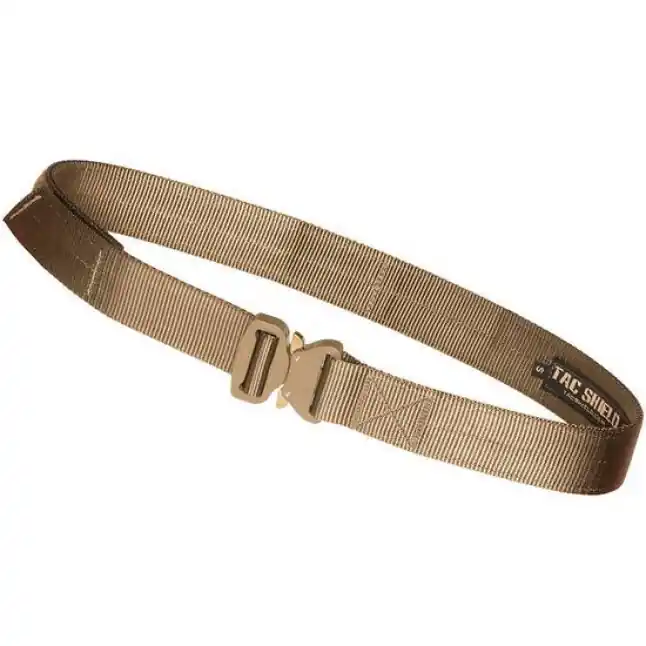 TACSHIELD (MILITARY PROD) T303-MDCY Tactical Gun Belt with Cobra Buckle 34"-38" Webbing Coyote Medium 1.75" Wide