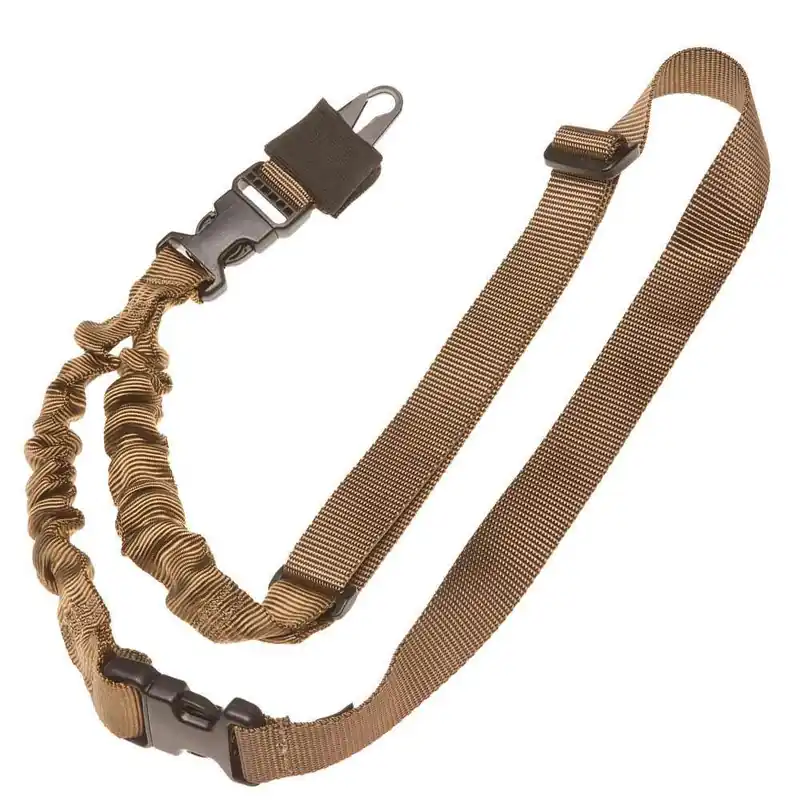 Tacshield T6010CY Shock Sling with Double QRB 1.25" W Single-Point Coyote Webbing for Rifle/Shotgun