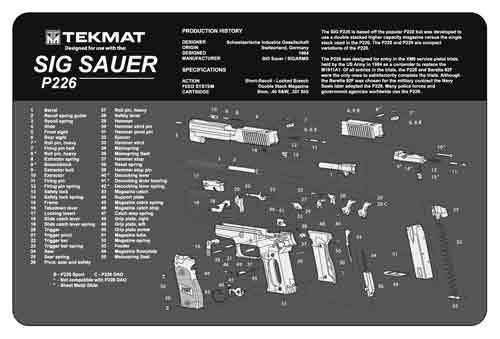 TEKMAT ARMORERS BENCH MAT 11"x17" SIG SAUER 226 PISTOL