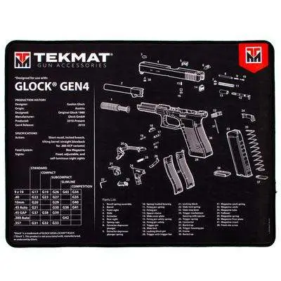 TekMat TEKR20GLOCKG4 Ultra Premium Cleaning Mat Glock Gen4 Parts Diagram 15" x 20"