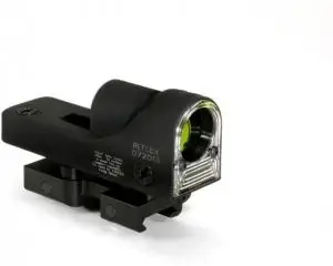 Trijicon 800024 Reflex with Flattop Mount 1x 24mm Obj 12.9 MOA Dual Illuminated Amber Triangle Black Self-Illumination