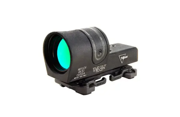Trijicon 800038 Reflex with Flattop Mount 1x 42mm Obj 6.5 MOA Illuminated Amber Dot Black