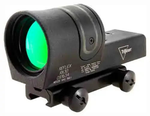 Trijicon 800042 Reflex with Flattop Mount 1x 42mm Obj 6.5 MOA Illuminated Amber Dot Black