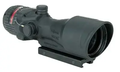 Trijicon 100001 ACOG 6x 48mm Obj 17 ft @ 100 yds FOV Matte Black Finish Illuminated Red Chevron 223 BAC