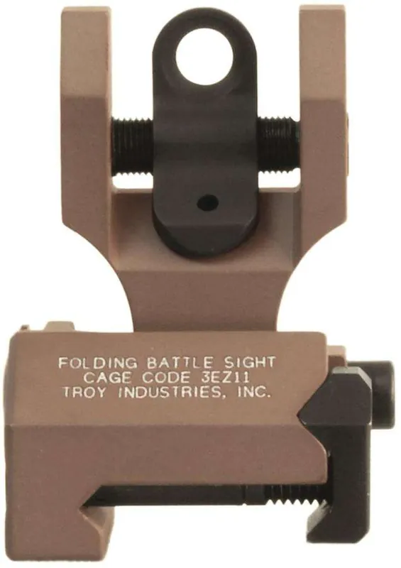 Troy Ind SSIGFBSROFT00 Battle Sight AR-15, M4, M16 Folding Flat Dark Earth