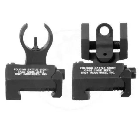 Troy Ind SSIGIARSMBT00 BattleSight Micro Set HK/Round IAR,Sig 556,POF 416, Black Hardcoat Anodized HK Front/Round Rear Aluminum Black Black