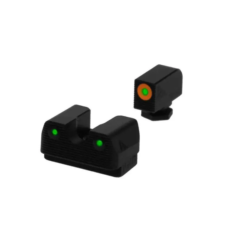 RIVAL ARMS RA1A231G Tritium Night Sights Fits Glock 17/19 Green Tritium w/Orange Outline Front Green Rear