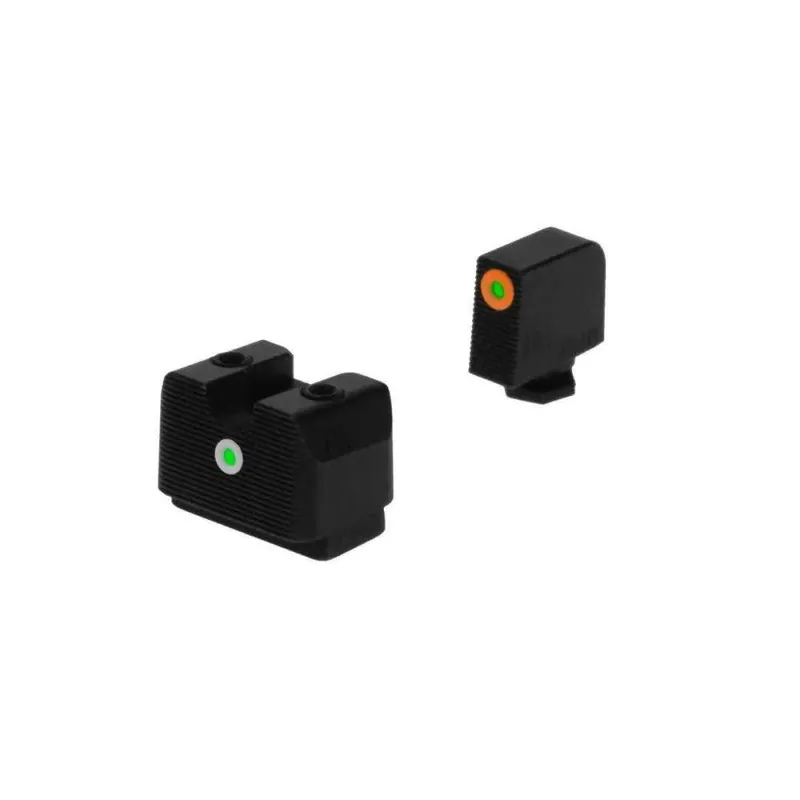 Rival Arms RA4A231G Tritium Night Sights Fits Glock 17,19 MOS U-Notch Green w/Orange Outline Green Black