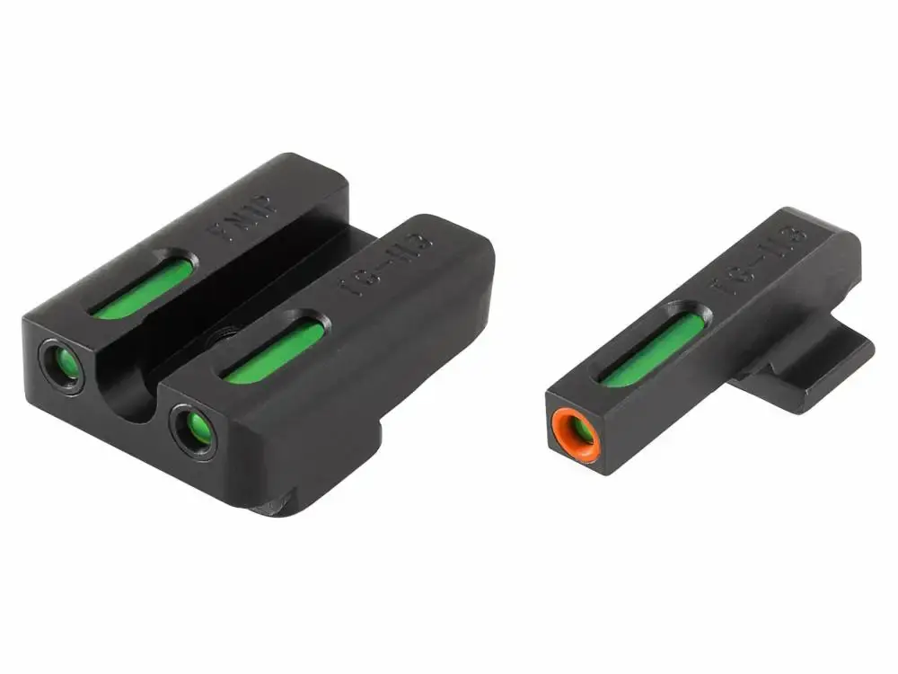 Truglo TG13FN3PC Brite-Site TFX Pro Day/Night Sights FNX 45 Tritium/Fiber Optic Green w/Orange Outline Front U-Notch Green Rear Black