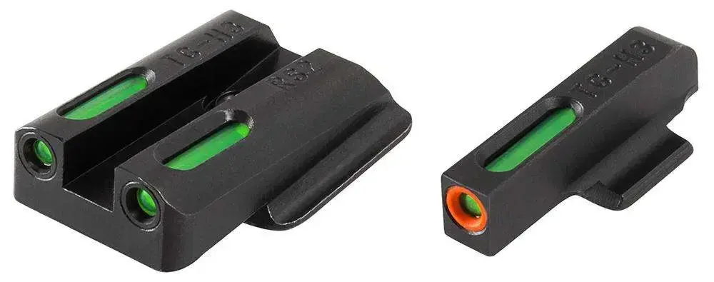Truglo TG13RS2PC Brite-Site TFX Pro Day/Night Sights Ruger LC9/LC9s/LC380 Tritium/Fiber Optic Green w/Orange Outline Front U-Notch Green Rear Black