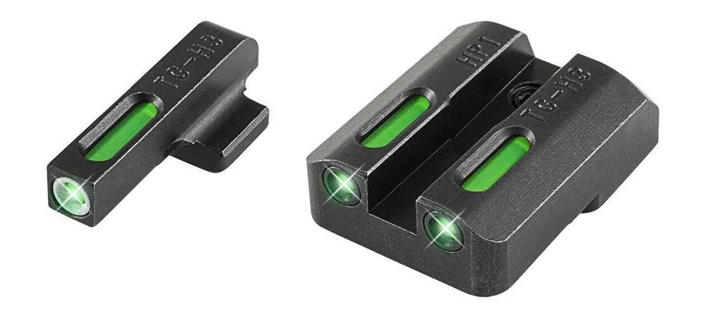 Truglo TG13TA2A Brite-Site TFX Day/Night Sights Taurus Mil/Slim Tritium/Fiber Optic Green w/White Outline Front Green Rear Black