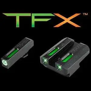 Truglo TG13WA1A Brite-Site TFX Day/Night Sights Walther PPQ Tritium/Fiber Optic Green w/White Outline Front Green Rear Black