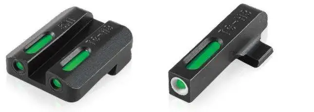 Truglo TG13WA4A Brite-Site TFX Day/Night Sights Walther PPS M2 Tritium/Fiber Optic Green w/White Outline Front Green Rear Black