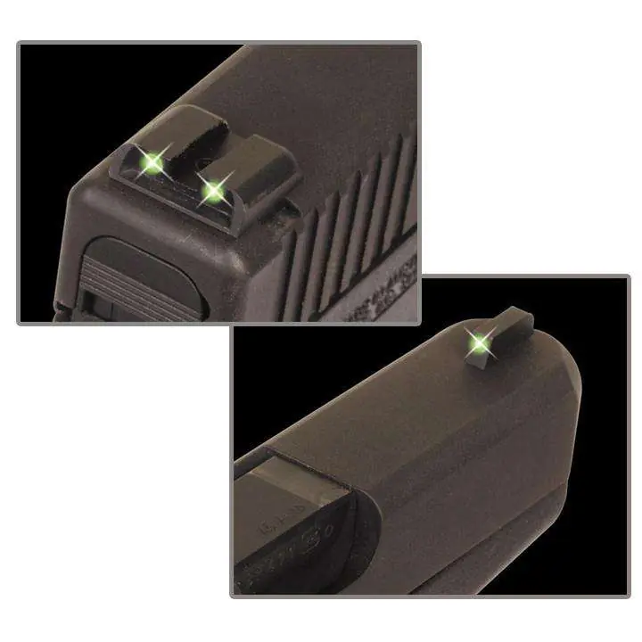 Truglo TG231G2 Brite-Site Tritium Night Sights fits Glock 20,21,25,28-32,37,40-41 Square Green Front Green Rear Black