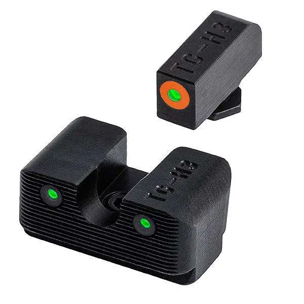 Truglo TG231G2C Tritium Pro Sight Set Glock 20,21,25,29-32,37,40,41 High Tritium Green Green w/Orange Outline Black Nitride Frame