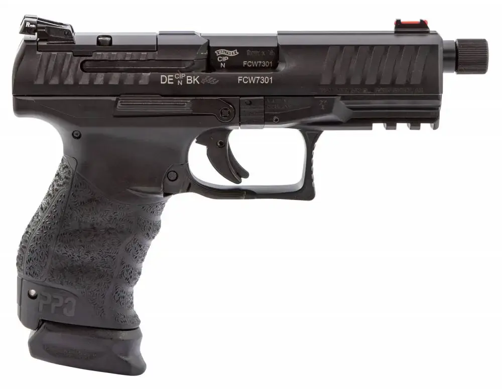 Walther Arms 2837200 Q4 Tactical 9mm Luger Single/Double 4.60" 15+1 Black Interchangeable Backstrap Grip Black Steel Slide