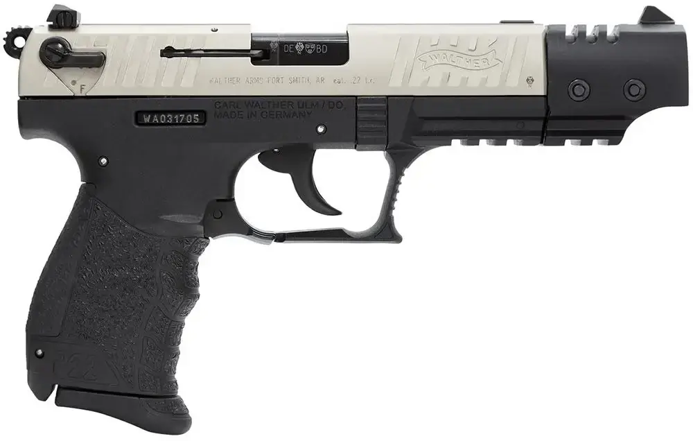 Walther Arms 5120326 P22 Rimfire 22 LR 5" 10+1 Black Nickel Slide Black Polymer Grip