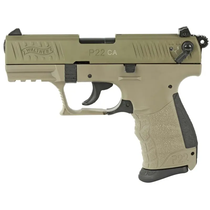Walther Arms 5120364 P22 CA Limited 22 Long Rifle (LR) Double 3.42" 10+1 Flat Dark Earth Polymer Frame Flat Dark Earth Slide