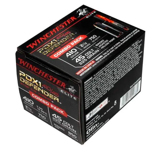 Winchester Ammo S41045PD Defender 410/45 Colt (LC) 2.5 1/2 oz 3 Defense Discs, 12 BBs Shot 20 Round Box