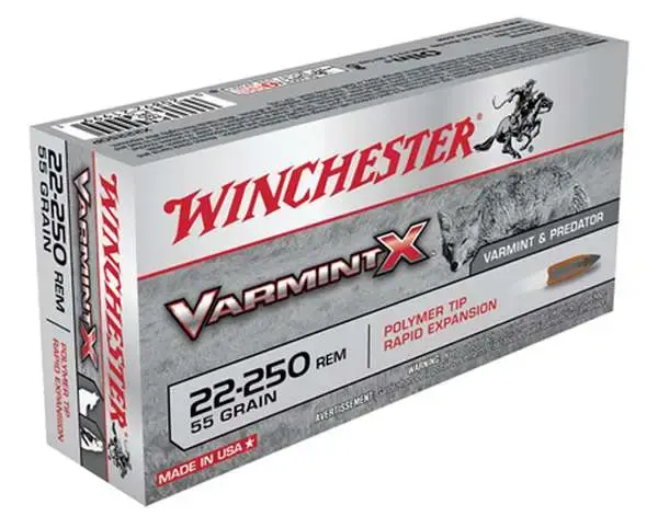 Winchester Ammo X22250P Varmint X 22-250 Rem 55 gr Polymer Tip 20 Round Box