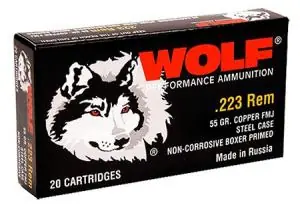 Wolf 22355FMJTINS PolyFormance 223 Rem 55 gr Full Metal Jacket (FMJ) 20 Round Box