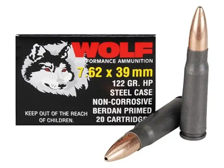 Wolf 762HPTINS PolyFormance 7.62x39mm 122 gr Hollow Point (HP) 20 Round Box