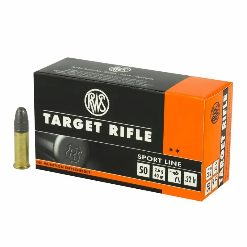 RWS/Umarex 2132478 Target Rifle 22 LR 40 gr Lead Round Nose (LRN) 50 Bx/ 100 Cs