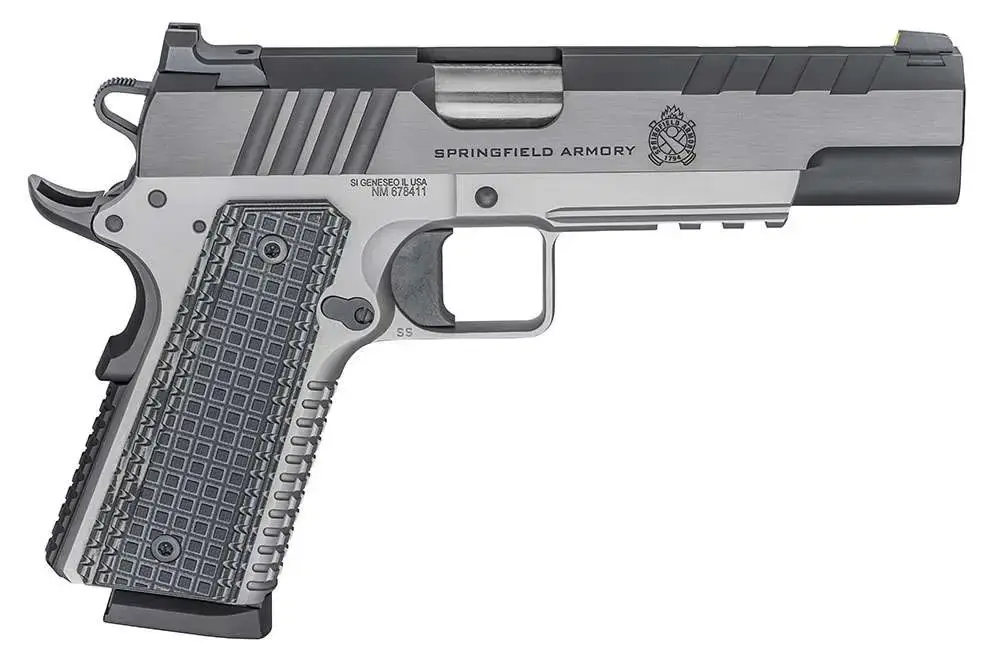 Springfield 1911 Emissary 45 ACP Caliber with 5" Barrel, 8+1 Capacity, Black VZ Thin-Line G10 Grip