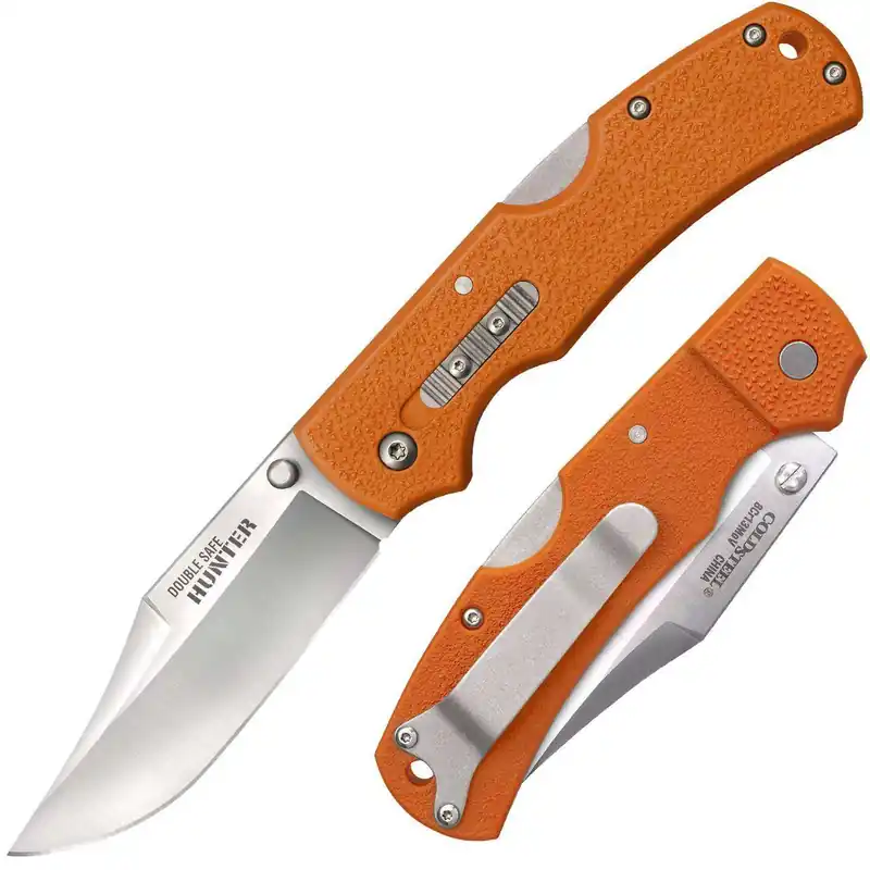 COLD STEEL DOUBLE SAFE HUNTER ORANGE 8.375 IN OAL 3.5 IN FOLDING CLIP POINT BLADE ( CLAM PACK )