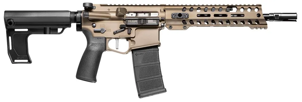 Patriot Ordnance Factory 00996 Renegade Plus 5.56x45mm NATO 10.50" 30+1 Burnt Bronze Mission First Battlelink Stock Black Polymer Grip