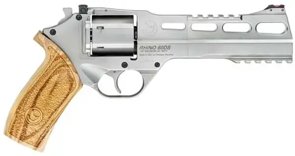 Chiappa Firearms 340224 Rhino 60DS 357 Mag 6" 6 Round Nickel Plated Walnut Grip