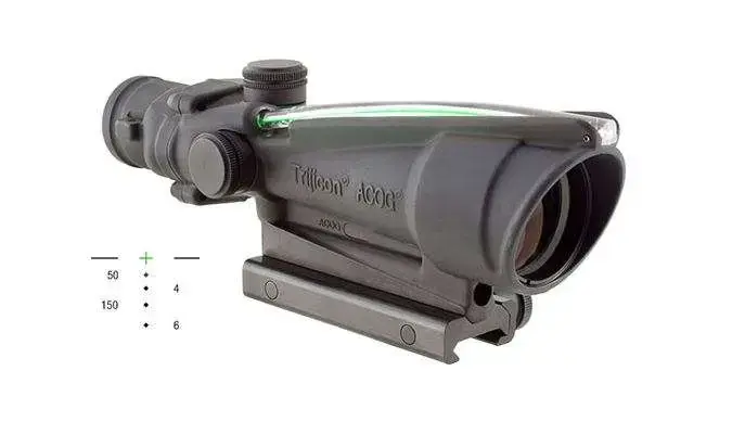 Trijicon 100416 ACOG 3.5x 35mm Obj 28.90 ft @ 100 yds FOV Matte Black Finish Dual Illuminated Green Crosshair 300 Blk Ballistic