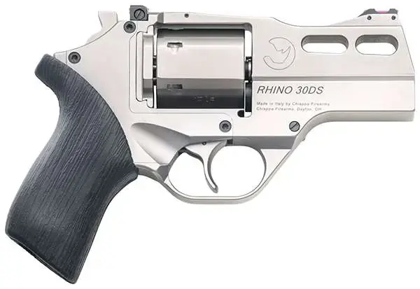 Chiappa Firearms 340290 Rhino 30DS 357 Mag 3" 6 Round Black Rubber Grip Nickel