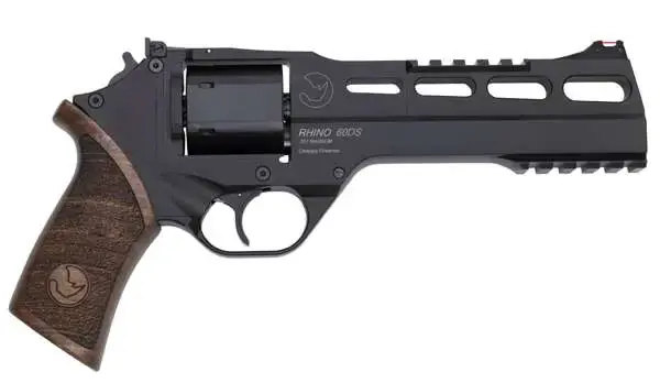 Chiappa Firearms 340221 Rhino 60DS 357 Mag 6rd 6" Black Anodized Aluminum Frame Blued Cylinder Walnut Grip