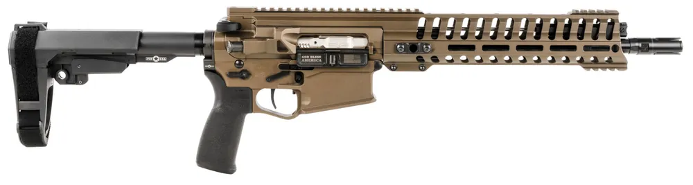 Patriot Ordnance Factory 01584 Revolution AR Pistol 308 Win,7.62x51mm NATO 12.50" 20+1 Burnt Bronze Mission First Battlelink Stock Black Polymer Grip