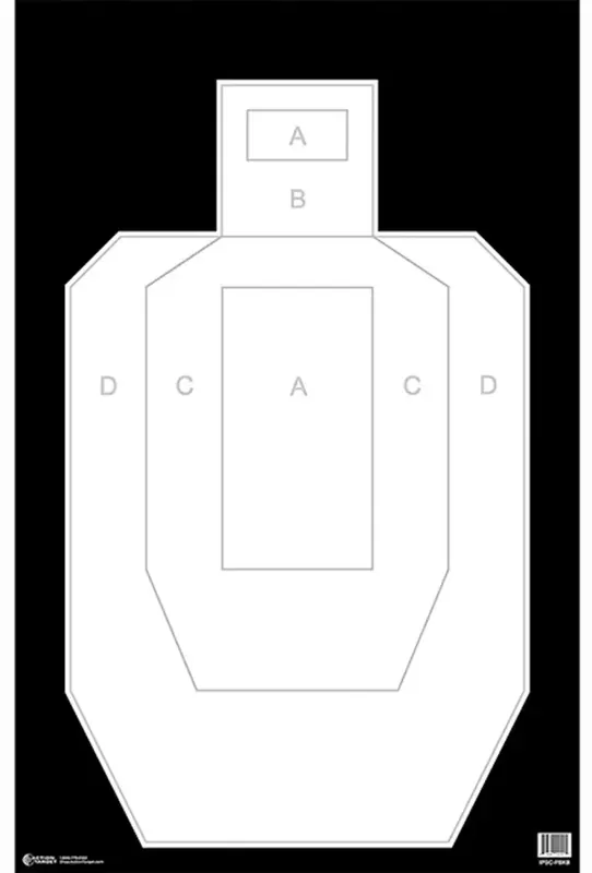 Action Target IPSCPBKB100 High Visibility IPSC/USPSA Silhouette Hanging Heavy Paper Target 23" x 35" 100 Per Box