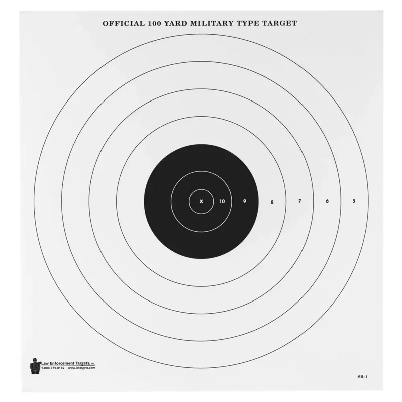 Action Target SR-1-100 SR-1 100-Yard Military Bullseye Hanging Tagboard Target 21" x 21" 100 Per Box