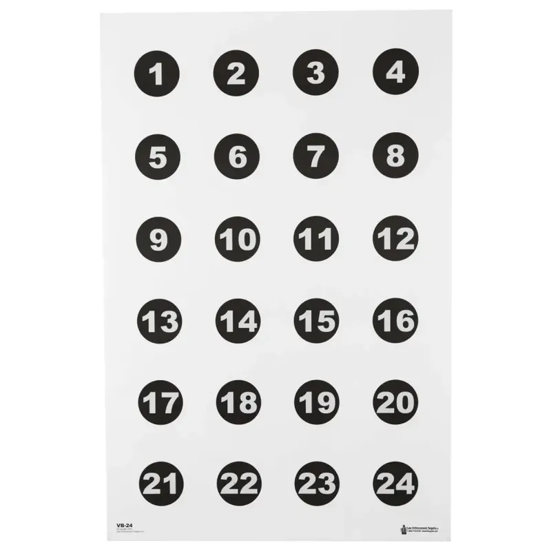 Action Target VB24100 Military Command Training Circles Circle Paper Target 100 Per Box