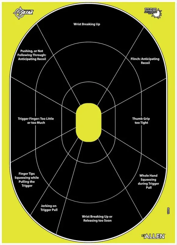 Allen 15220 EZ Aim Splash Oval Non-Adhesive Paper Target 12" x 17" 8 Per Pack